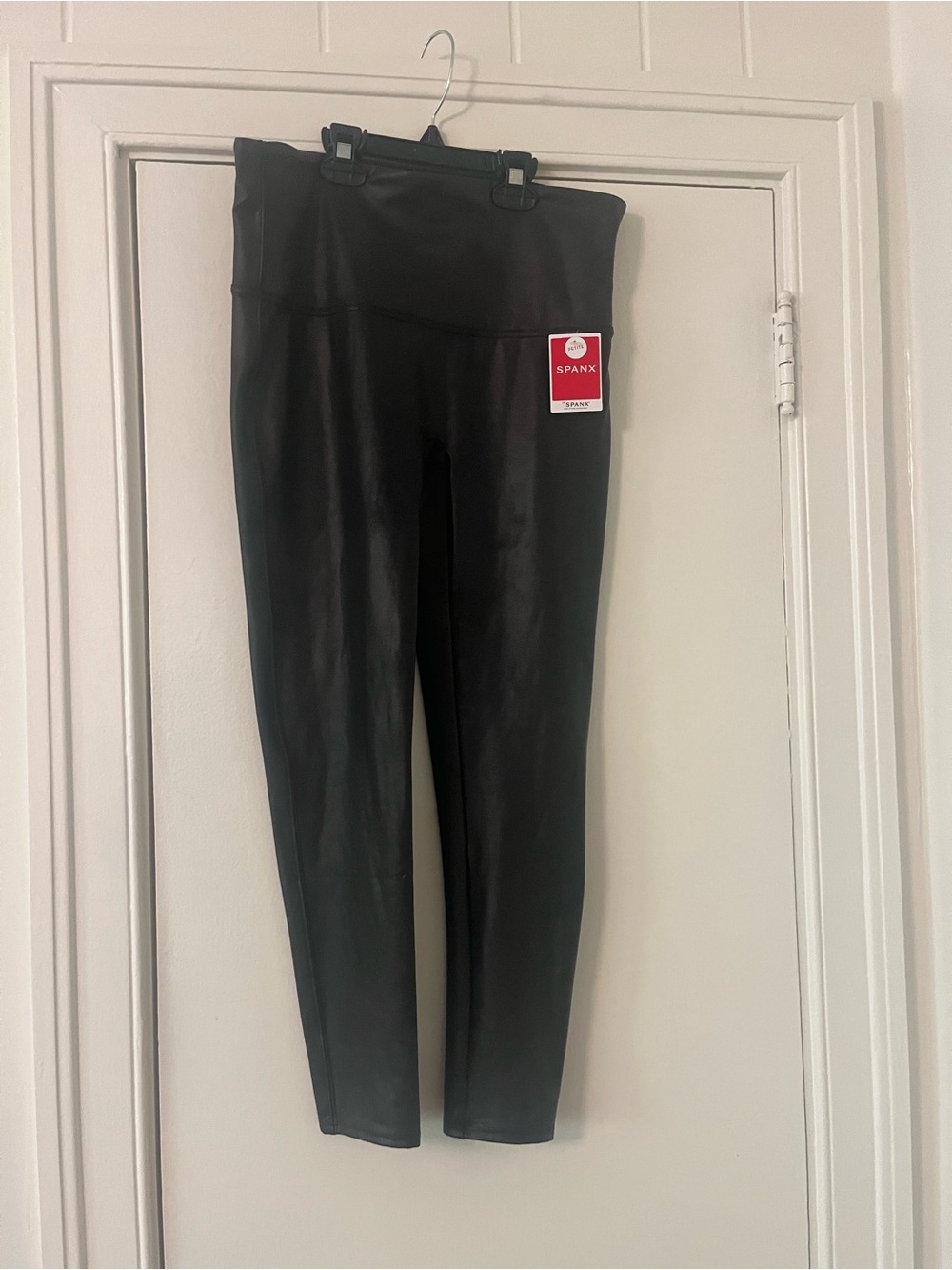 SPANX Black Faux-Leather High-Waist Skinny Jeans
